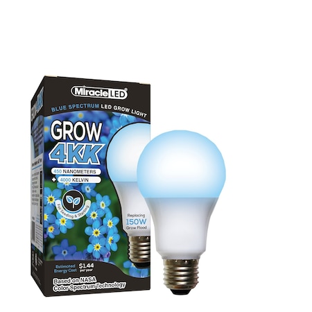 Miracle Led 4KK Indoor Grow Light Bulb, 4000K Blue Spectrum Replace 150W Grow Bulbs for Vegetables, Herbs 801856